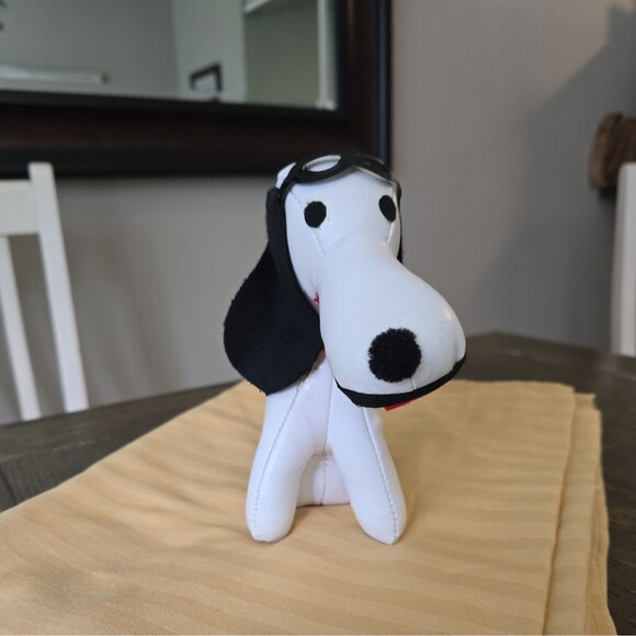 Vtg Peanuts SNOOPY Flying Ace Red Baron Vinyl Stuffed Animal Toy Doll - Picture 1 of 7